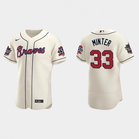 A.J. Minter #33 Atlanta Braves Authentic Alternate 2021 MLB All-Star Jersey - Cream