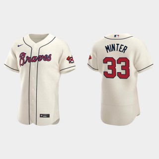 A.J. Minter #33 Atlanta Braves Authentic Alternate Jersey - Cream