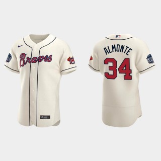 Abraham Almonte Atlanta Braves 2021 World Series Jersey - Cream