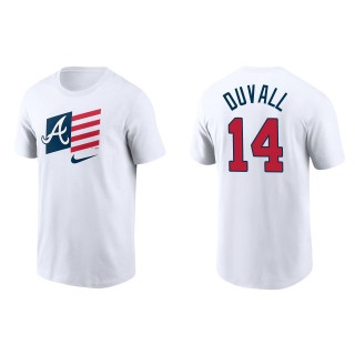 Adam Duvall Men's Atlanta Braves Nike White Americana Flag T-Shirt