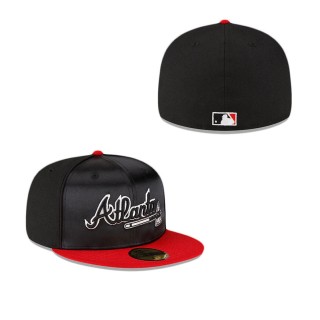 Atlanta Braves Just Caps Black Satin 59FIFTY Fitted Hat