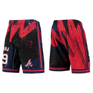 Men's Manny Pina Atlanta Braves Mitchell & Ness Red Hyper Hoops Shorts