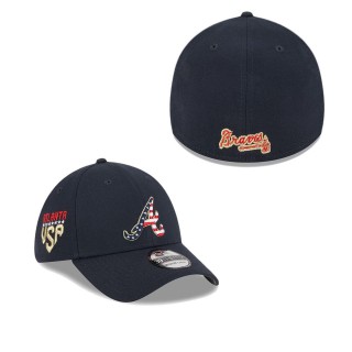 Atlanta Braves Navy 2023 Fourth of July 39THIRTY Flex Fit Hat