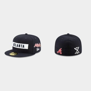 Men's Atlanta Braves Boxed Wordmark Navy 59FIFTY Fitted Hat