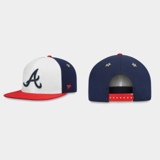 Men's Atlanta Braves Americana White Red Team Snapback Hat