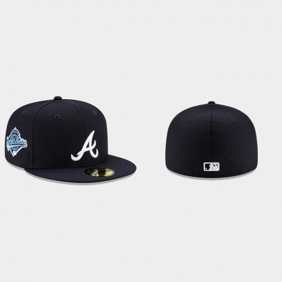 Men's Atlanta Braves Cooperstown Collection 1995 World Series Navy 59FIFTY Paisley Underbill Hat