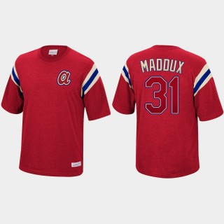 Men's Atlanta Braves Greg Maddux Mitchell & Ness Red Extra Innings T-Shirt