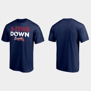 Men's Atlanta Braves Navy Hometown A-Town Down T-Shirt