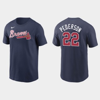 Men's Atlanta Braves Joc Pederson Navy Name & Number Nike T-Shirt