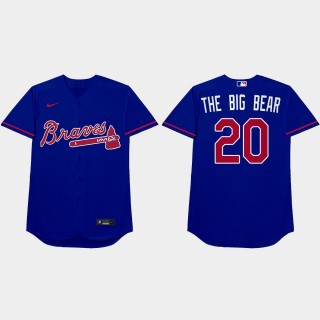Marcell Ozuna Nickname Braves 2021 Players' Weekend The Big Bear Jersey - Royal