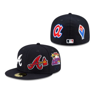 Atlanta Braves New Era Patch Pride 59FIFTY Fitted Hat Navy