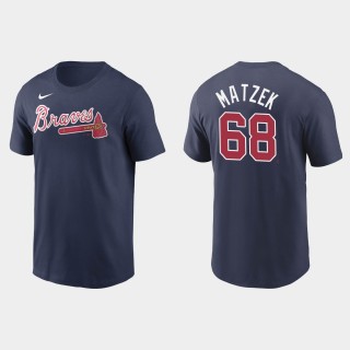 Men's Atlanta Braves Tyler Matzek Navy Name & Number Nike T-Shirt