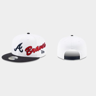 Men's Atlanta Braves Vintage White 9FIFTY Snapback Hat