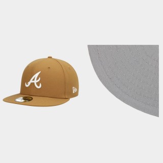 Men's Atlanta Braves Wheat White Tan 59FIFTY Fitted Hat