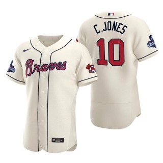 Chipper Jones Atlanta Braves Nike Cream Alternate 2021 World Series Champions Authentic Jersey