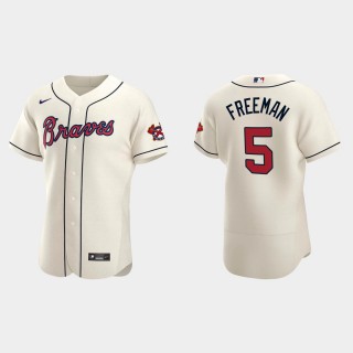 Freddie Freeman #5 Atlanta Braves Cream Authentic 2020 Alternate Jersey