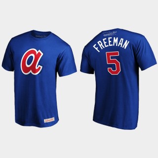 Atlanta Braves Freddie Freeman #5 Royal Cooperstown Collection Forbes Team T-shirt