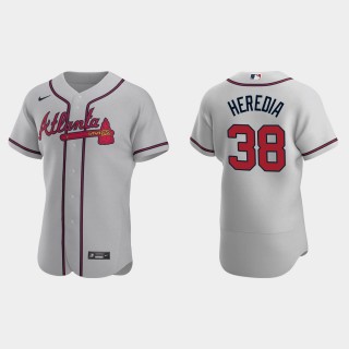 Guillermo Heredia #38 Atlanta Braves Authentic Road Jersey - Gray