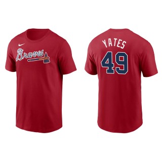 Men's Atlanta Braves Kirby Yates Red Name & Number T-Shirt