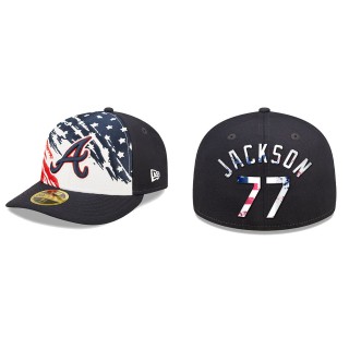 Luke Jackson Atlanta Braves Navy 2022 4th of July Independence Day Low Profile 59FIFTY Fitted Hat