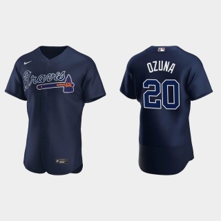 Atlanta Braves #20 Marcell Ozuna Authentic 2020 Alternate Player Jersey - Navy