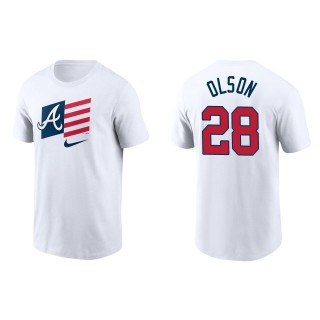 Matt Olson Men's Atlanta Braves Nike White Americana Flag T-Shirt