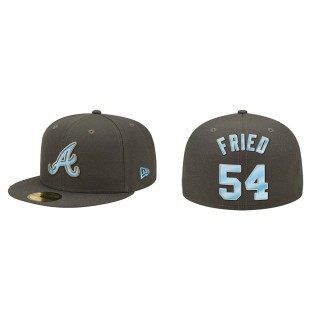 Max Fried Atlanta Braves Graphite 2022 Father's Day On-Field 59FIFTY Fitted Hat