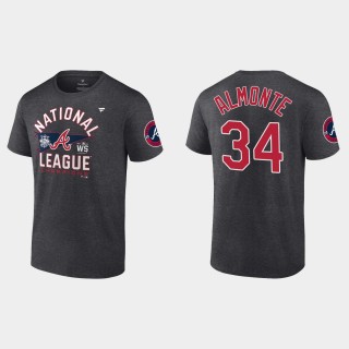Men's Atlanta Braves Abraham Almonte Charcoal 2021 National League Champions T-Shirt