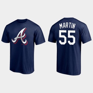 Men's Atlanta Braves Chris Martin Navy 2021 Independence Day T-Shirt