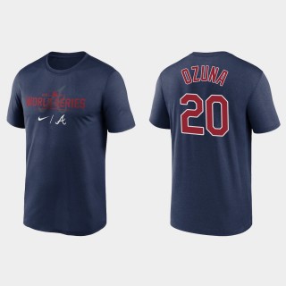 Men's Atlanta Braves Marcell Ozuna Navy 2021 World Series Dugout T-Shirt