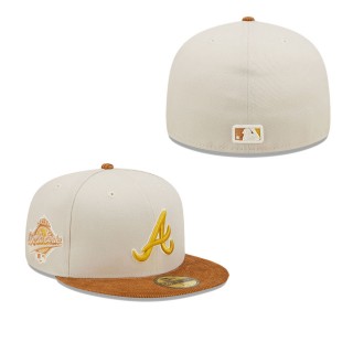 Men's Atlanta Braves Cream Brown Corduroy Visor 59FIFTY Fitted Hat