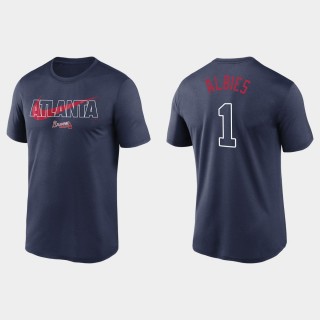 Atlanta Braves #1 Ozzie Albies City Swoosh Legend Performance T-Shirt - Navy