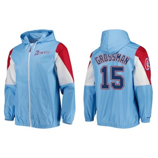 Robbie Grossman Men's Atlanta Braves Mitchell & Ness Light Blue Throw It Back Full-Zip Windbreaker Jacket