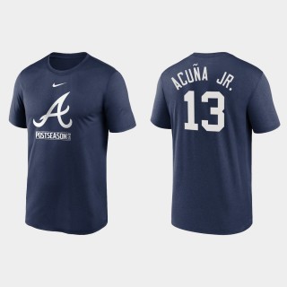 Atlanta Braves Ronald Acuna Jr. #13 Navy 2020 Postseason Legend Authentic Collection T-Shirt