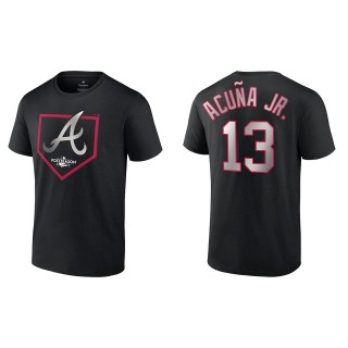 Ronald Acuna Jr. Atlanta Braves Fanatics Branded Black 2022 Postseason Around the Horn T-Shirt