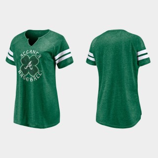 Women's Atlanta Braves Green 2021 St. Patrick's Day Celtic Raglan T-Shirt