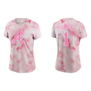Women's Braves Ozzie Albies Pink 2022 Mother's Day T-Shirt