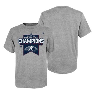 Youth Atlanta Braves Fanatics Branded Heathered Gray 2021 World Series Champions Locker Room T-Shirt